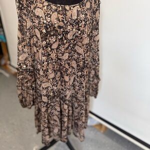 Harper brown and Tan Floral Dress
